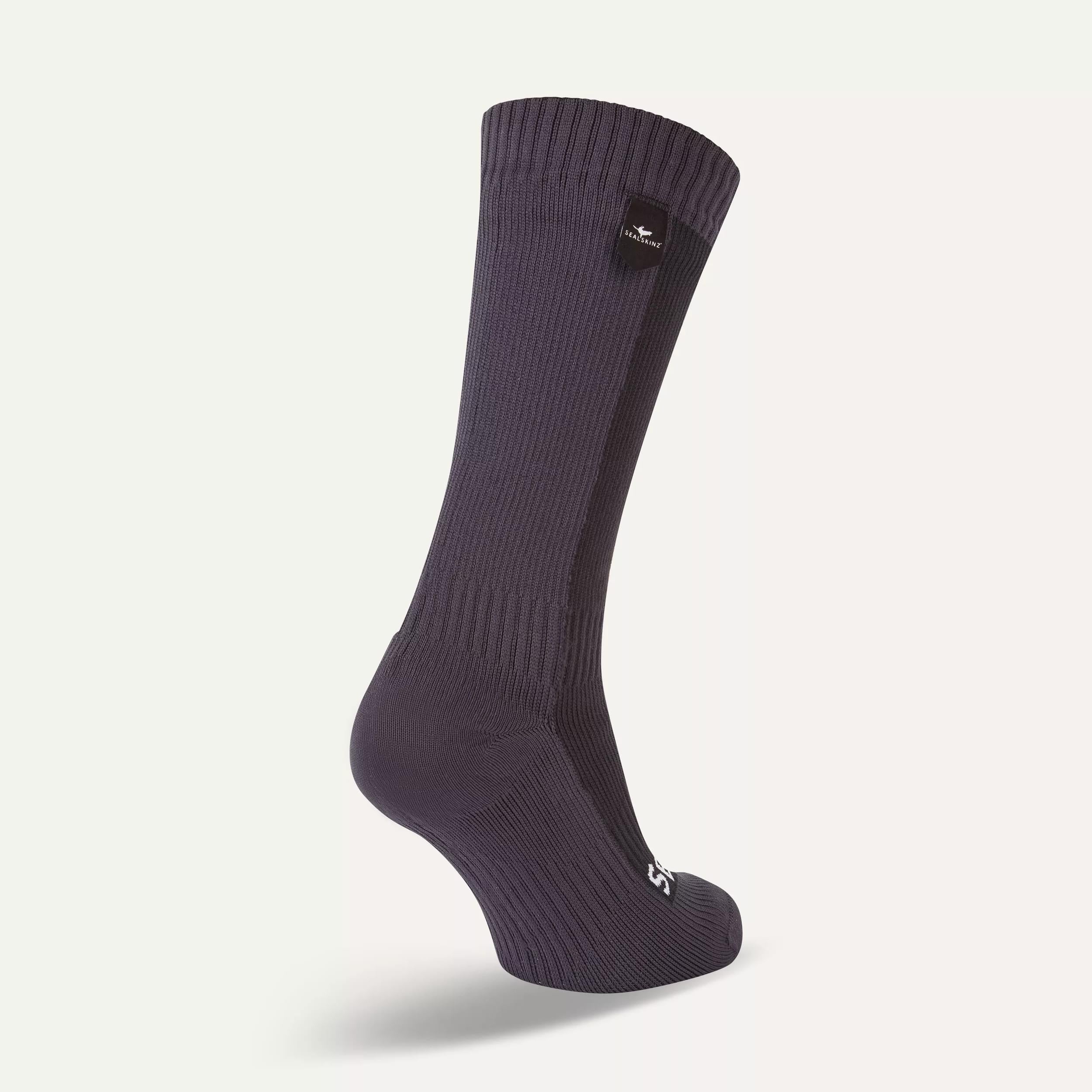 SealSkinz Mid Weight Mid Length - Waterproof Socks - Black / Grey - Small