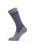 Waterproof All Weather Mid Length Sock - Size: S - Color: Navy Blue / Grey Marl